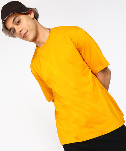 Solid Oversize Men T-shirt 180 GSM Mustard
